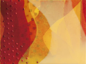 "Here I Am" by Meghan MacMillan, 9 x 12", acrylic and glass on birch panel, 2014