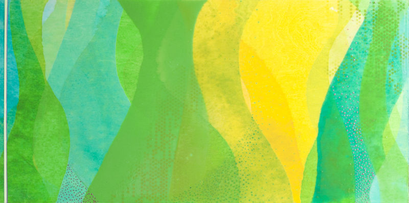 "Tell Me" by Meghan MacMillan, 12 x 24", acrylic on birch panel, 2014