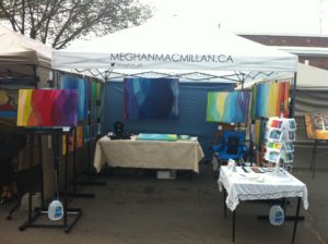 Meghan MacMillan's 2015 Whyte Avenue Art Walk booth, day 2